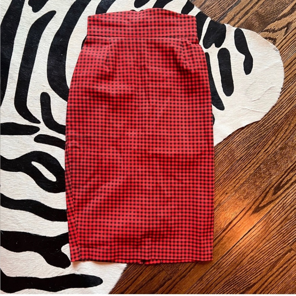 Pinup Couture Red and Black Checkered Pencil Skirt